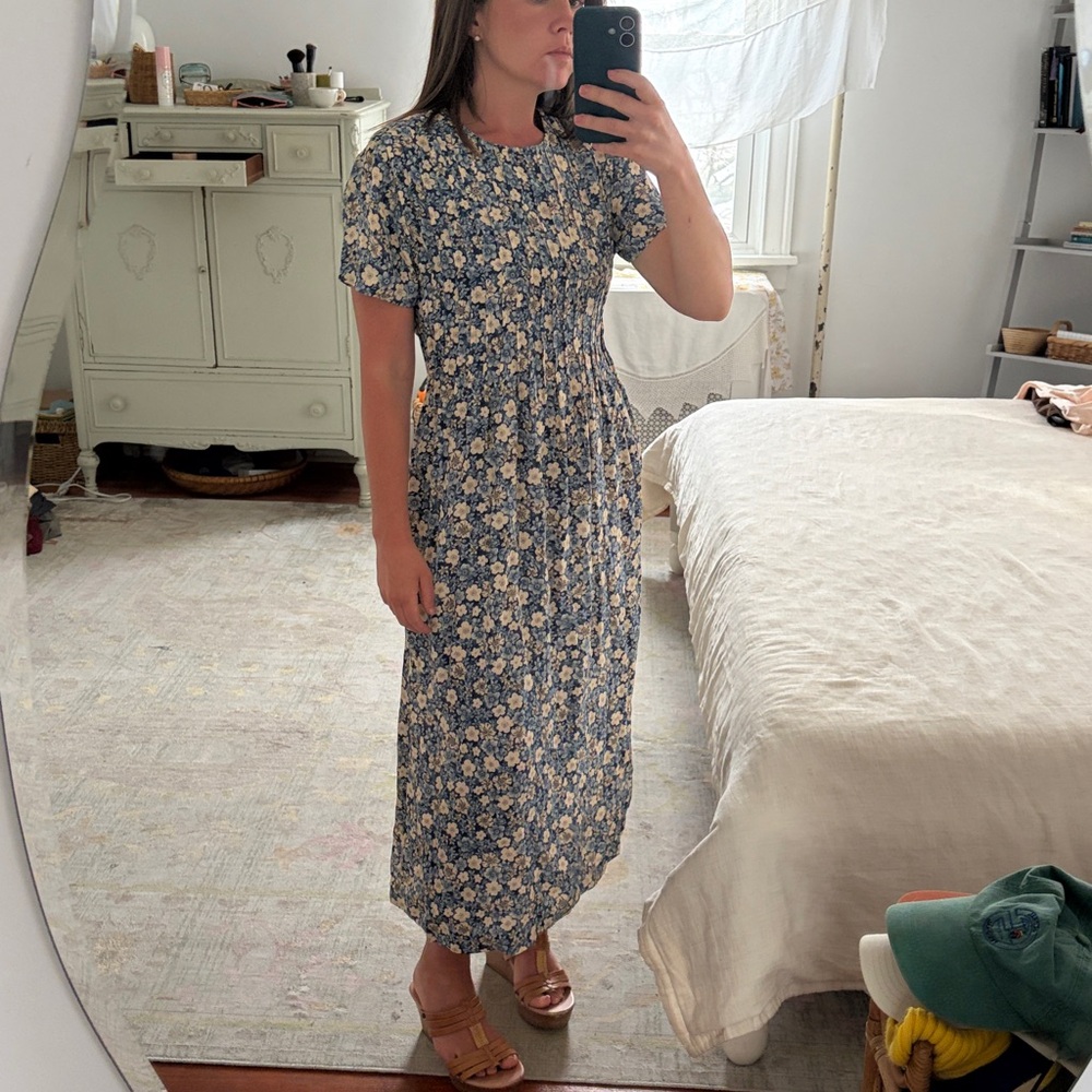 Vintage Floral Midi Dress